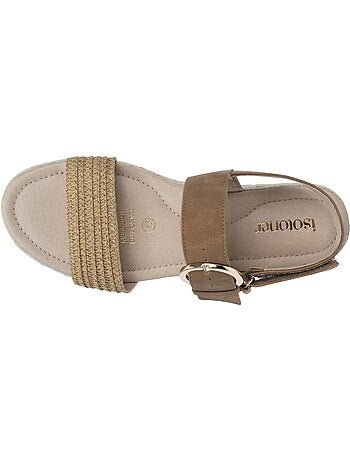 Sandali suola in memory, tacco di 3,5 cm, design in corda e leopardo
