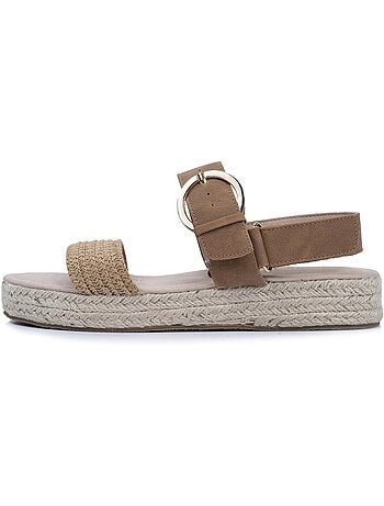 Sandali suola in memory, tacco di 3,5 cm, design in corda e leopardo