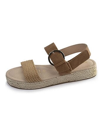 Sandali suola in memory, tacco di 3,5 cm, design in corda e leopardo Isotoner