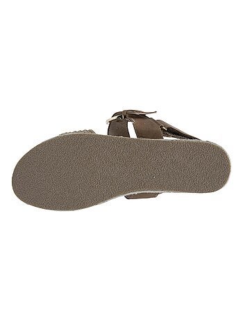 Sandali suola in memory, tacco di 3,5 cm, design in corda e leopardo Isotoner