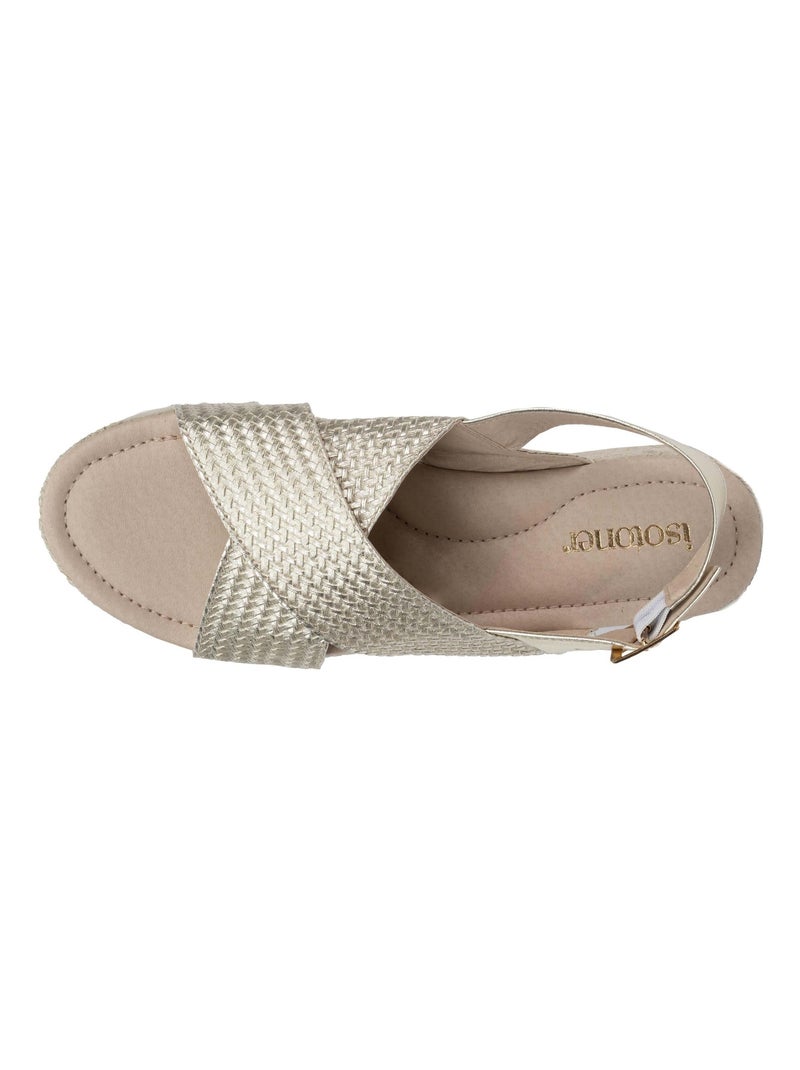 Sandali con un tacco a zeppa di 3,5 cm molto confortevole  Isotoner Dorato/Oro - Kiabi