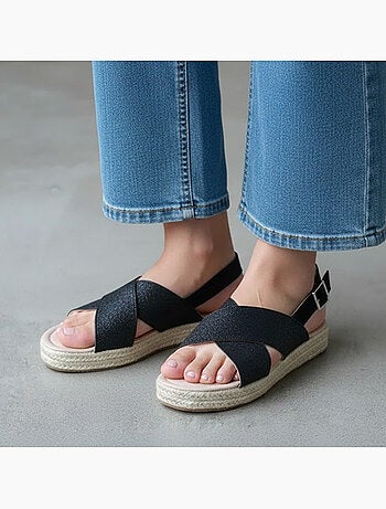 Sandali con un tacco a zeppa di 3,5 cm molto confortevole Isotoner