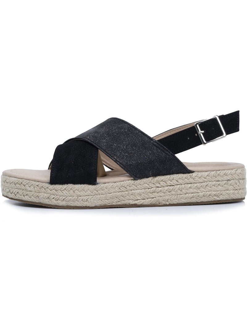 Sandali con un tacco a zeppa di 3,5 cm molto confortevole  Isotoner Nero - Kiabi