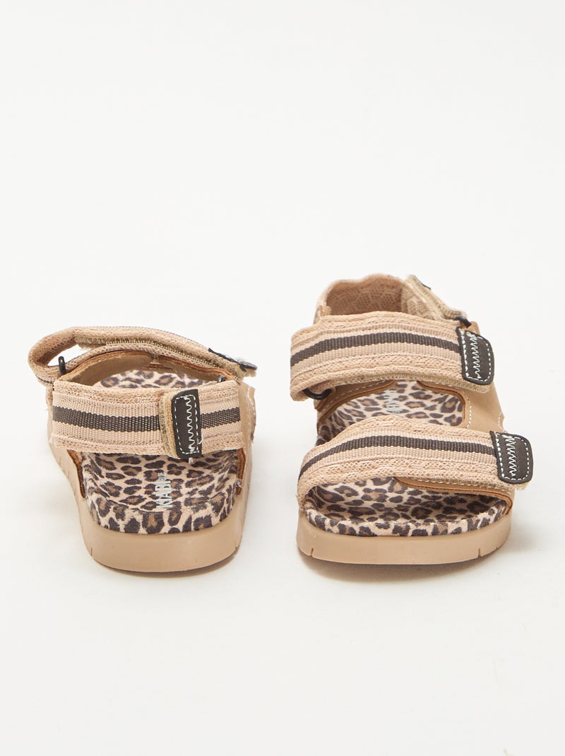 Sandali con velcro leopardati Beige - Kiabi
