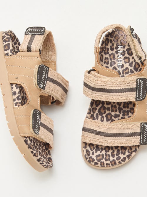 Sandali con velcro leopardati - Kiabi