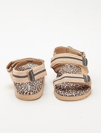 Sandali con velcro leopardati