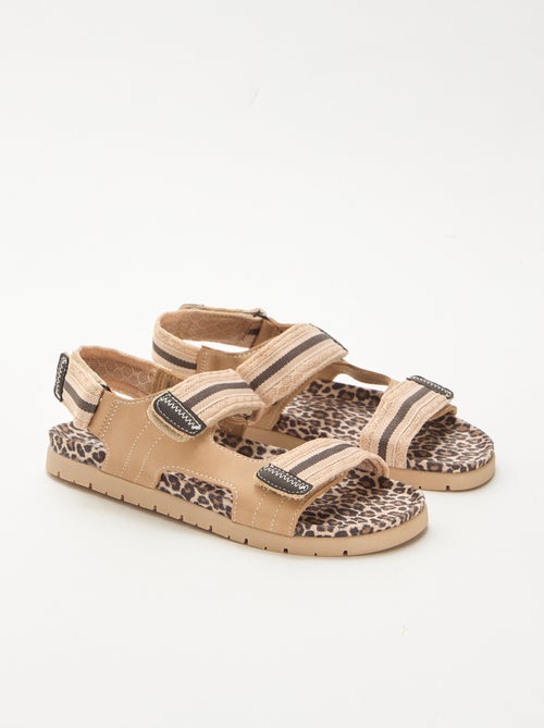 Sandali con velcro leopardati - Kiabi