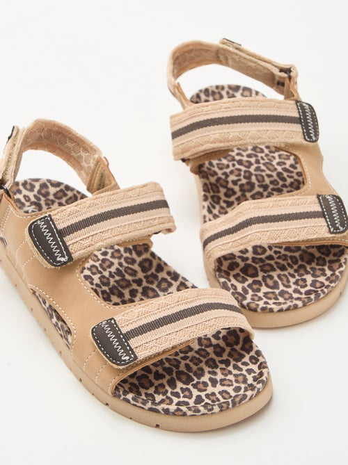 Sandali con velcro leopardati - Kiabi