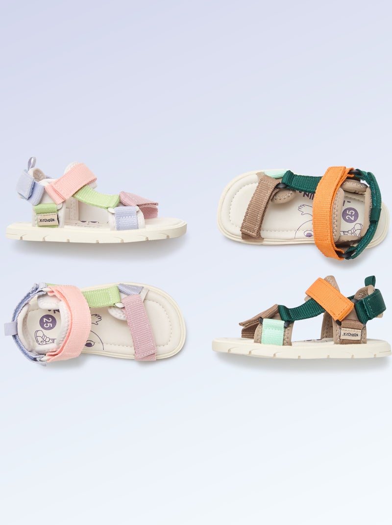 Sandali con velcro motricità 4 'primi passi' - Kitchoun Blu - Kiabi