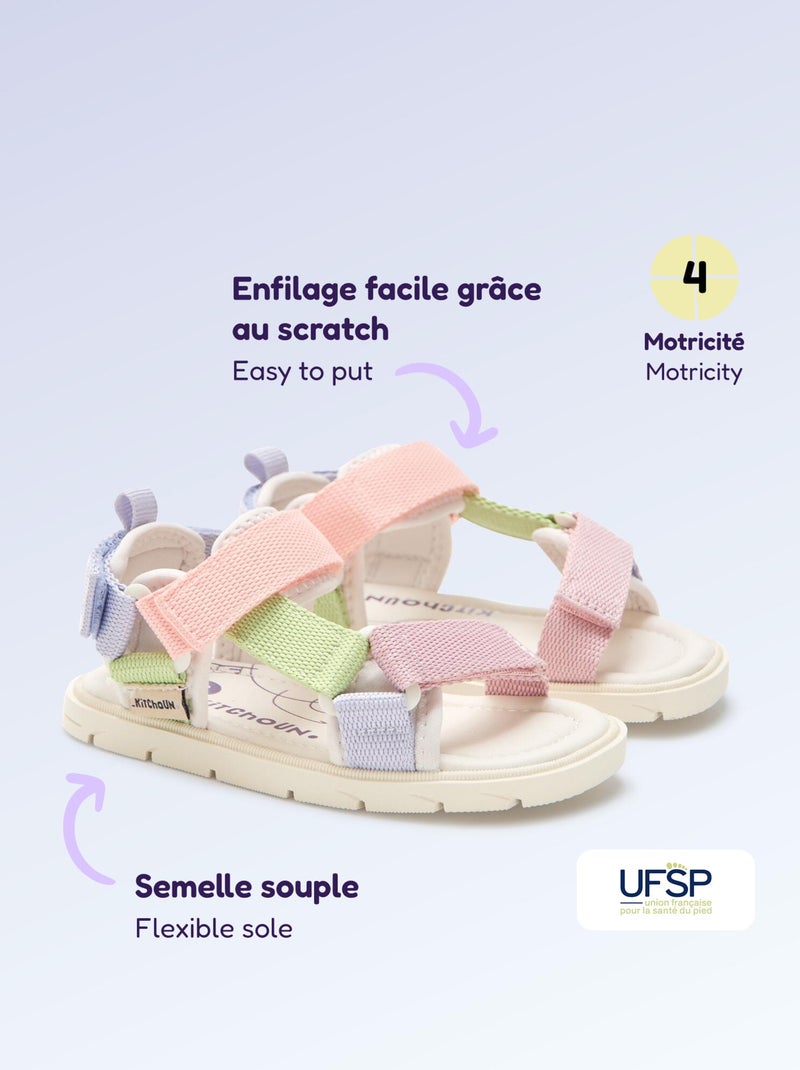 Sandali con velcro motricità 4 'primi passi' - Kitchoun Rosa - Kiabi
