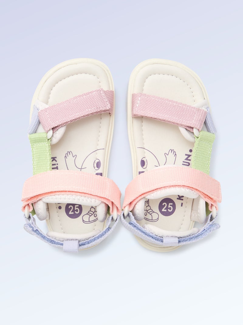 Sandali con velcro motricità 4 'primi passi' - Kitchoun Rosa - Kiabi