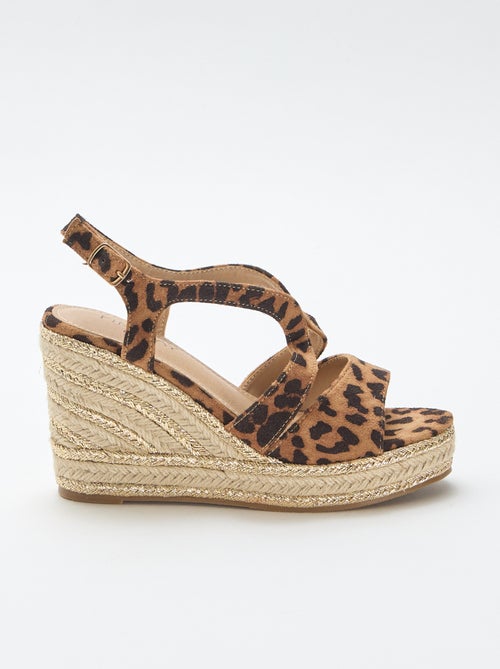 Sandali con zeppa e tacco in corda - Kiabi