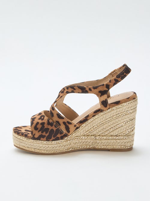 Sandali con zeppa e tacco in corda - Kiabi