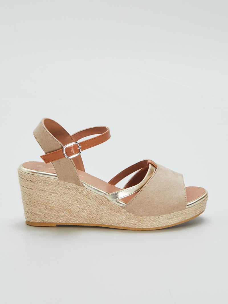Sandali con zeppa MARRONE - Kiabi