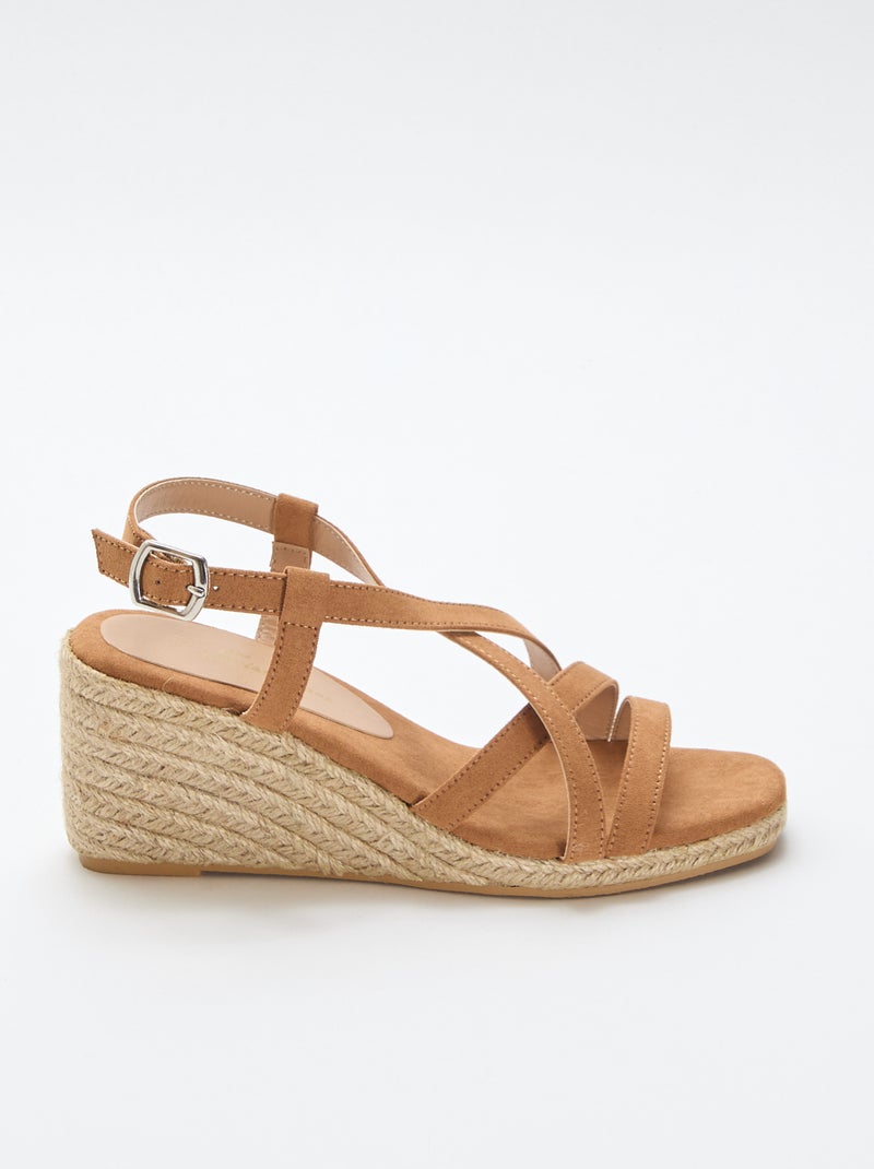 Sandali con zeppa Marrone - Kiabi