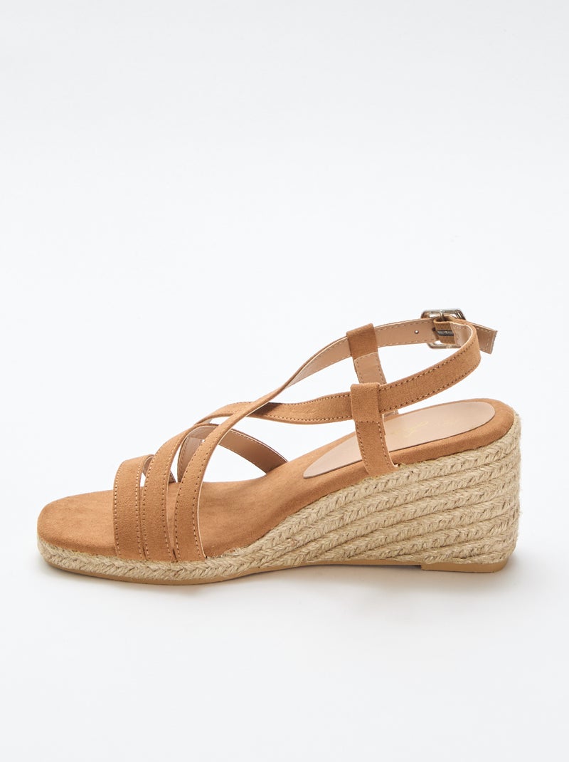 Sandali con zeppa Marrone - Kiabi
