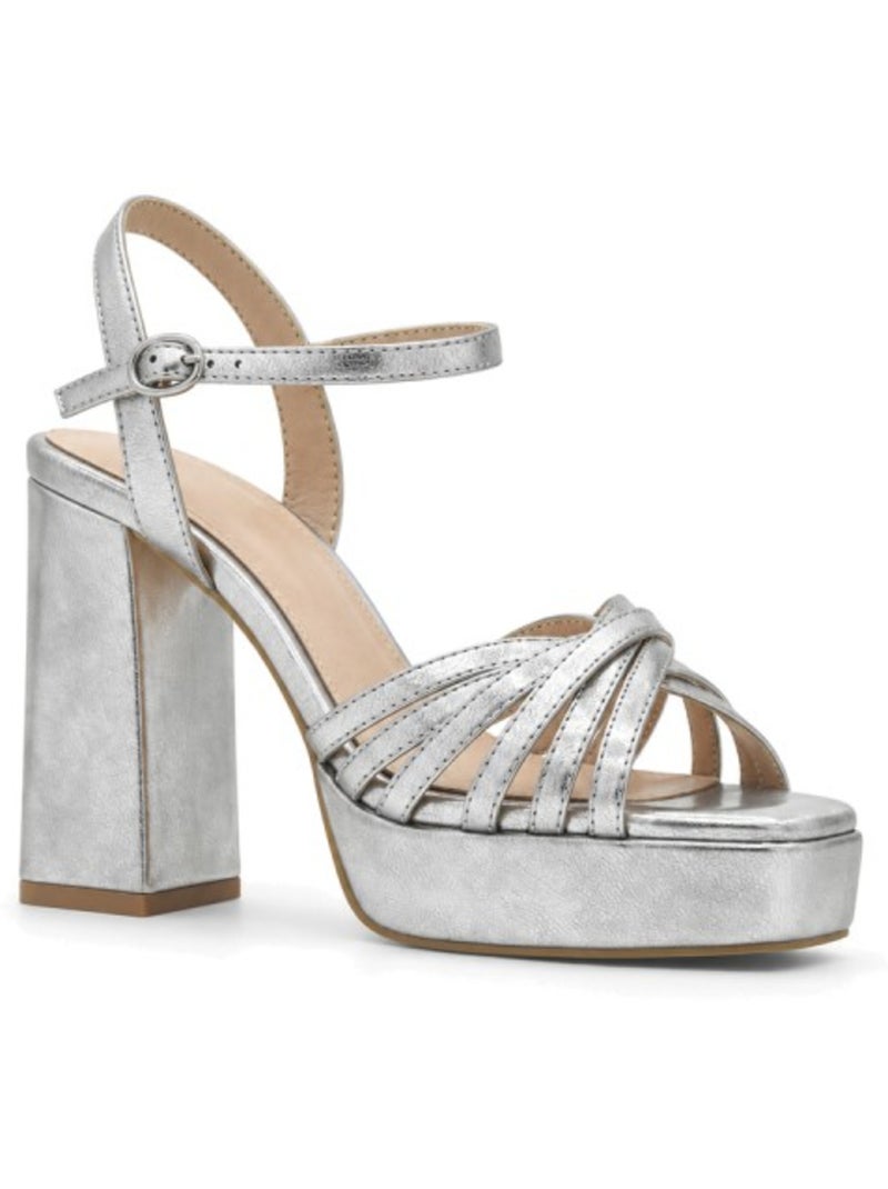 Sandali con zeppa materiale sintetico montevita Argento - Kiabi