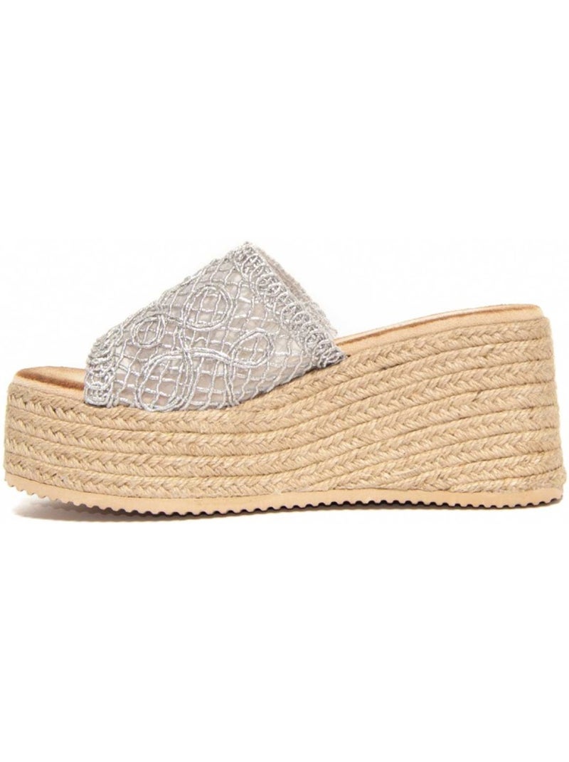 Sandali Con Zeppa Materiale Sintetico Montevita Argento - Kiabi