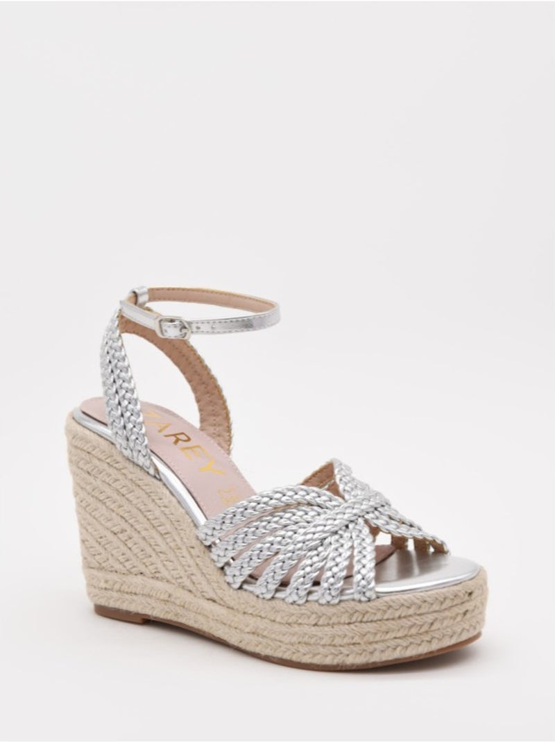 Sandali Con Zeppa Materiale Sintetico Montevita Argento - Kiabi