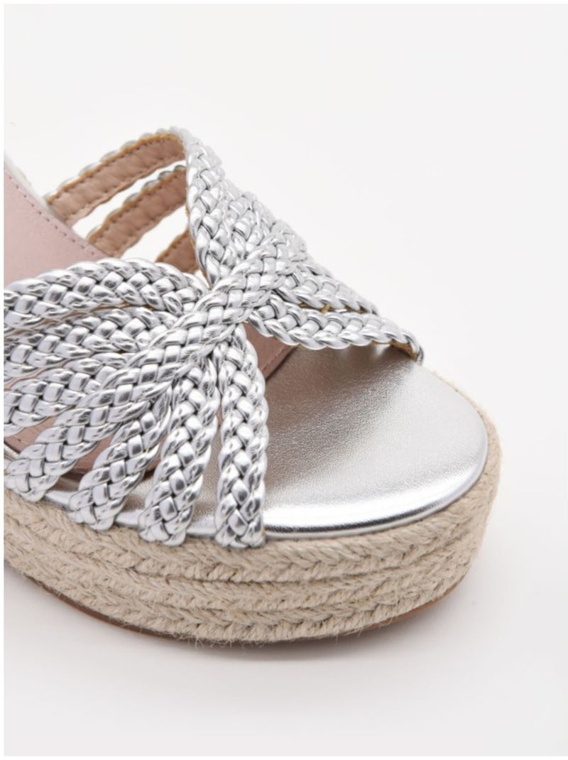 Sandali Con Zeppa Materiale Sintetico Montevita Argento - Kiabi