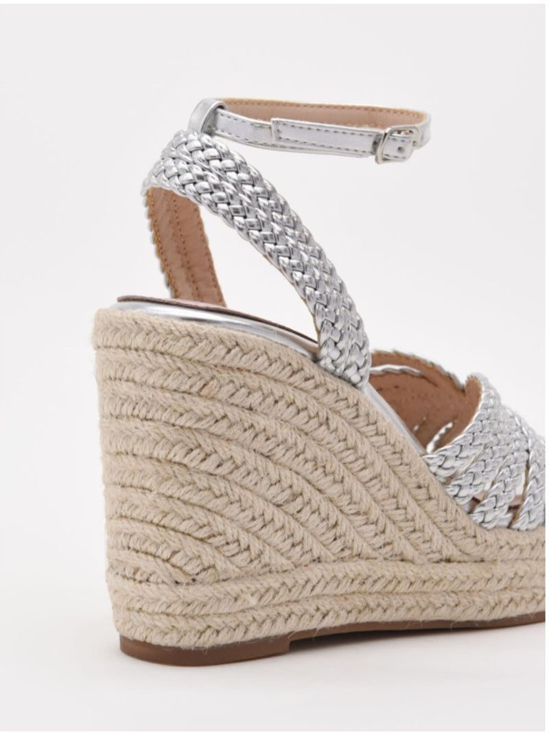 Sandali Con Zeppa Materiale Sintetico Montevita Argento - Kiabi