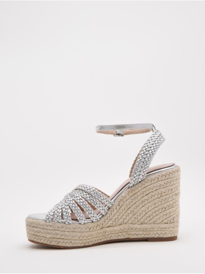 Sandali Con Zeppa Materiale Sintetico Montevita Argento - Kiabi