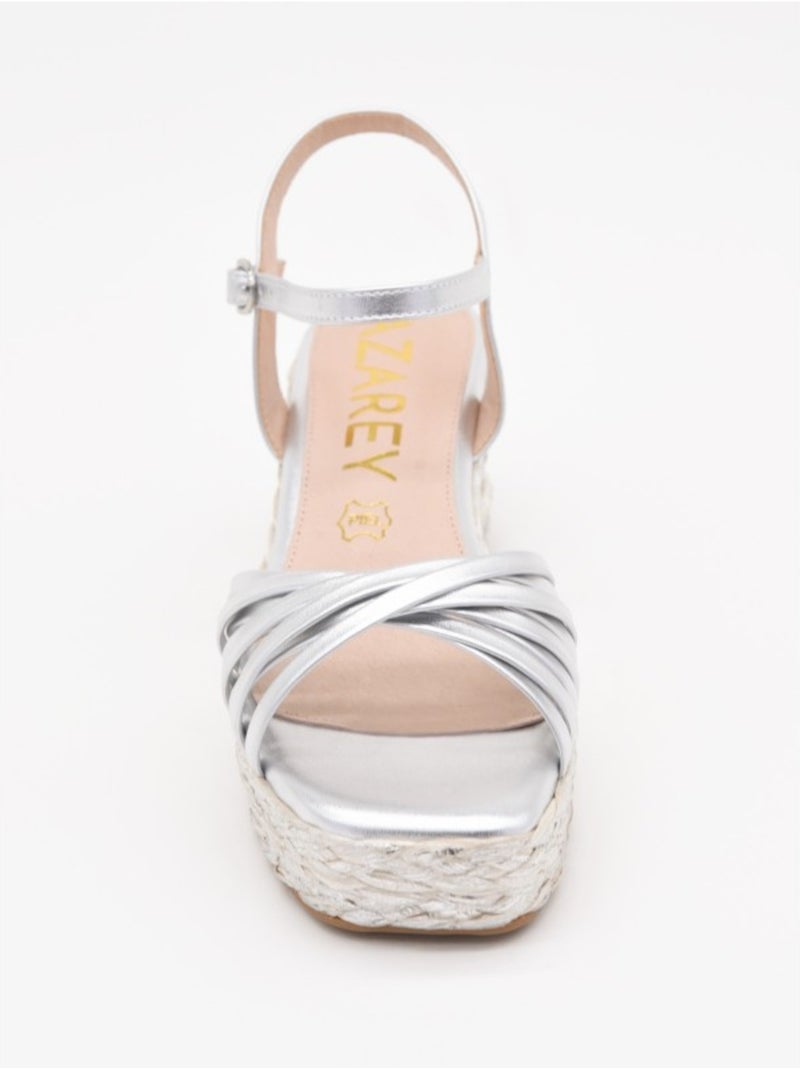 Sandali Con Zeppa Materiale Sintetico Montevita Argento - Kiabi