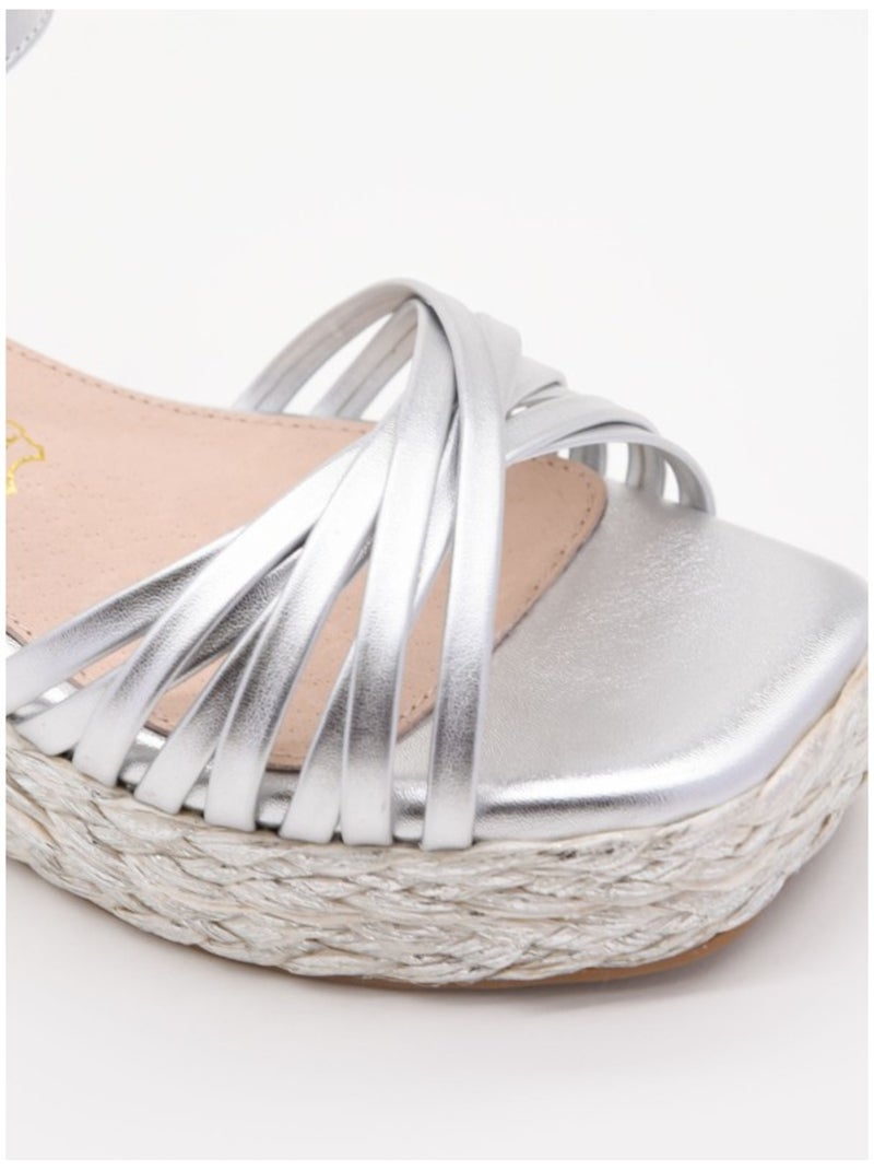 Sandali Con Zeppa Materiale Sintetico Montevita Argento - Kiabi