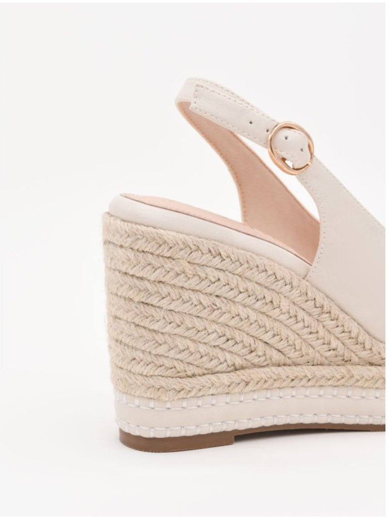 Sandali Con Zeppa Materiale Sintetico Montevita Beige - Kiabi
