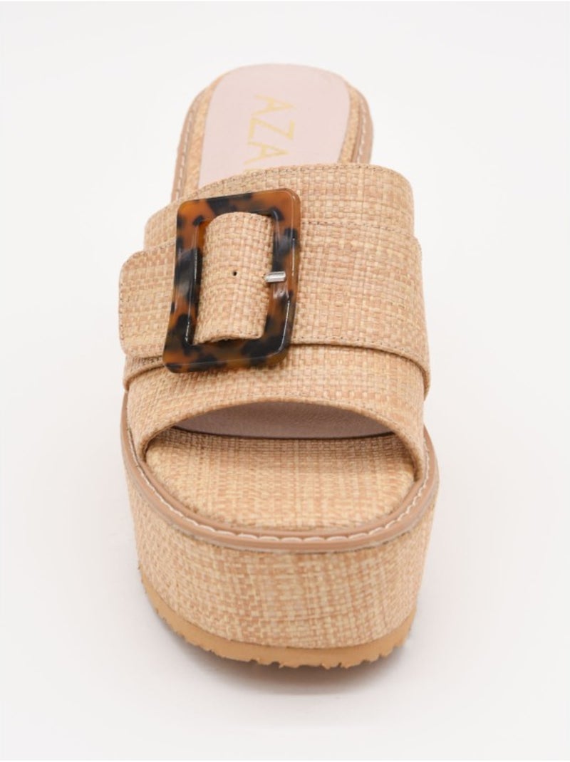 Sandali Con Zeppa Materiale Sintetico Montevita Beige - Kiabi