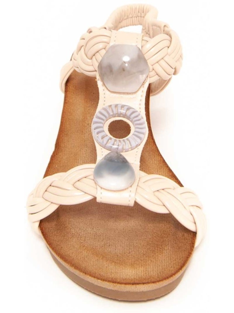 Sandali Con Zeppa Materiale Sintetico Montevita Beige - Kiabi