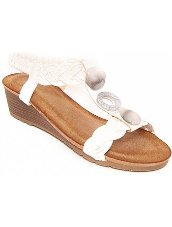 Sandali Con Zeppa Materiale Sintetico Montevita