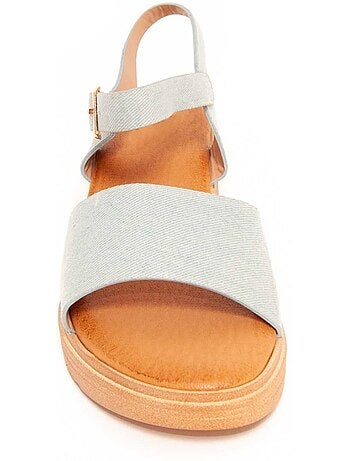 Sandali Con Zeppa Materiale Sintetico Montevita