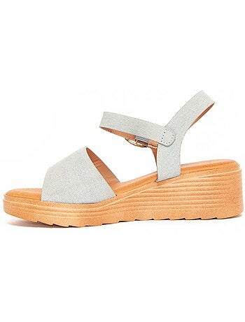 Sandali Con Zeppa Materiale Sintetico Montevita