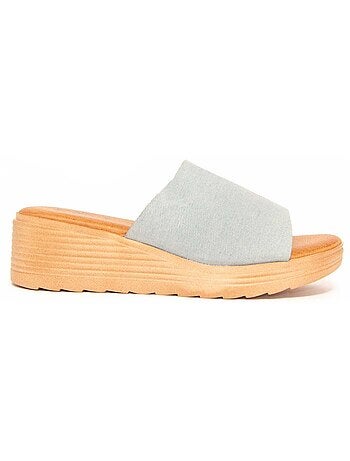 Sandali Con Zeppa Materiale Sintetico Montevita