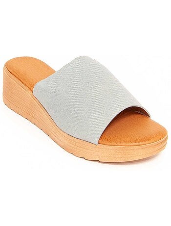 Sandali Con Zeppa Materiale Sintetico Montevita