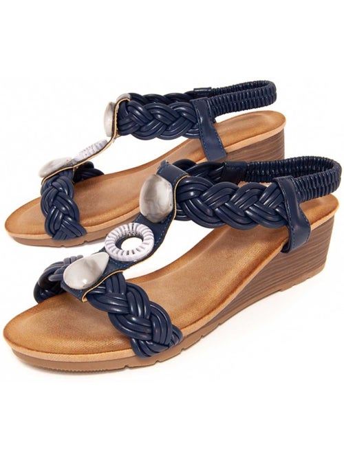 Sandali Con Zeppa Materiale Sintetico Montevita - Kiabi Sandali Con Zeppa Materiale Sintetico Montevita - Kiabi