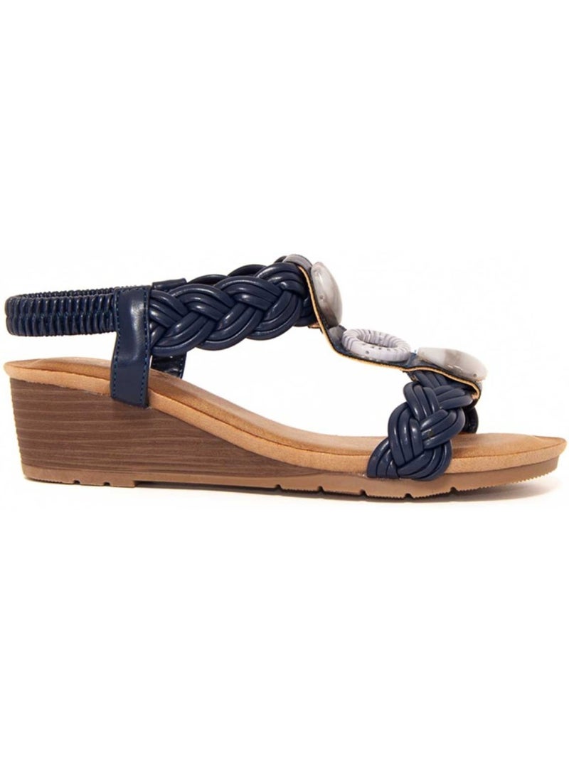 Sandali Con Zeppa Materiale Sintetico Montevita Blu - Kiabi