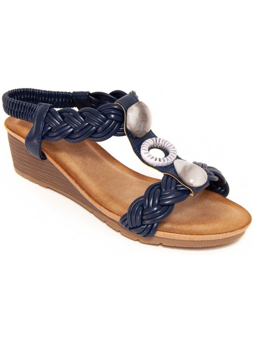 Sandali Con Zeppa Materiale Sintetico Montevita - Kiabi Sandali Con Zeppa Materiale Sintetico Montevita - Kiabi