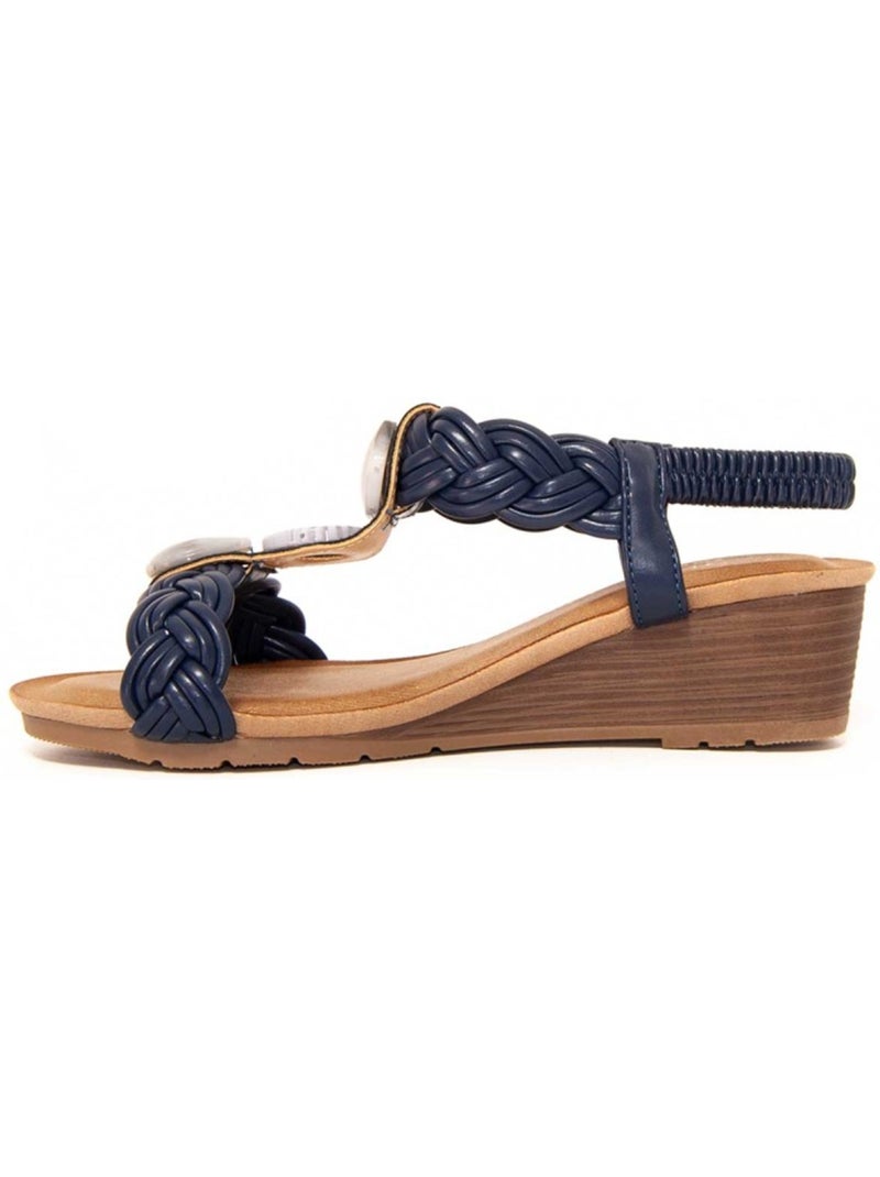 Sandali Con Zeppa Materiale Sintetico Montevita Blu - Kiabi