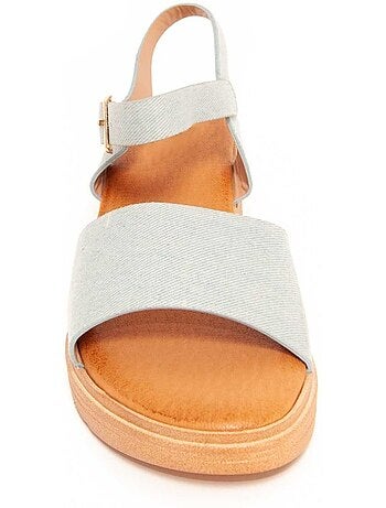 Sandali Con Zeppa Materiale Sintetico Montevita