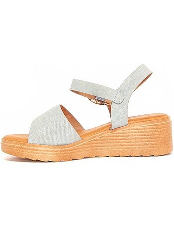 Sandali Con Zeppa Materiale Sintetico Montevita