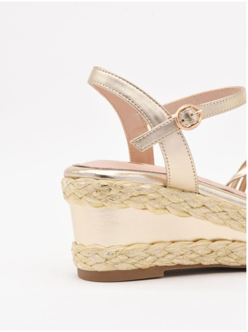 Sandali Con Zeppa Materiale Sintetico Montevita Dorato/Oro - Kiabi