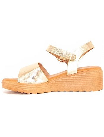 Sandali Con Zeppa Materiale Sintetico Montevita