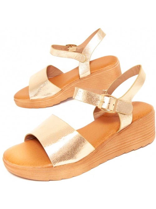 Sandali Con Zeppa Materiale Sintetico Montevita - Kiabi Sandali Con Zeppa Materiale Sintetico Montevita - Kiabi