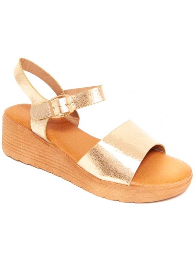 Sandali Con Zeppa Materiale Sintetico Montevita Dorato/Oro - Kiabi