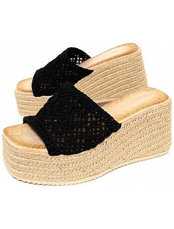 Sandali Con Zeppa Materiale Sintetico Montevita