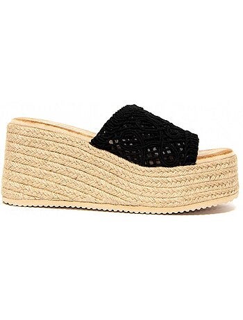 Sandali Con Zeppa Materiale Sintetico Montevita