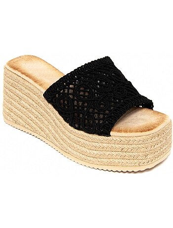 Sandali Con Zeppa Materiale Sintetico Montevita