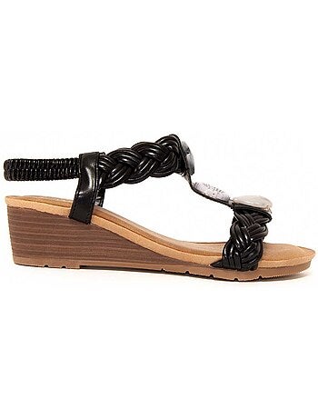 Sandali Con Zeppa Materiale Sintetico Montevita
